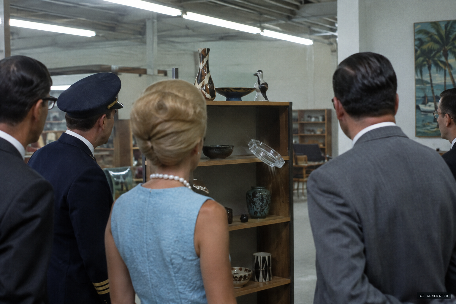 Pilot Sinclair Buntin sees an object fall at an unnatural angle away from the shelf