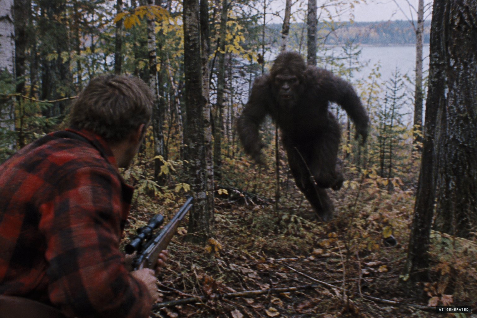 Hansen's tale: the creature leaps up and charges at Whiteface Reservoir