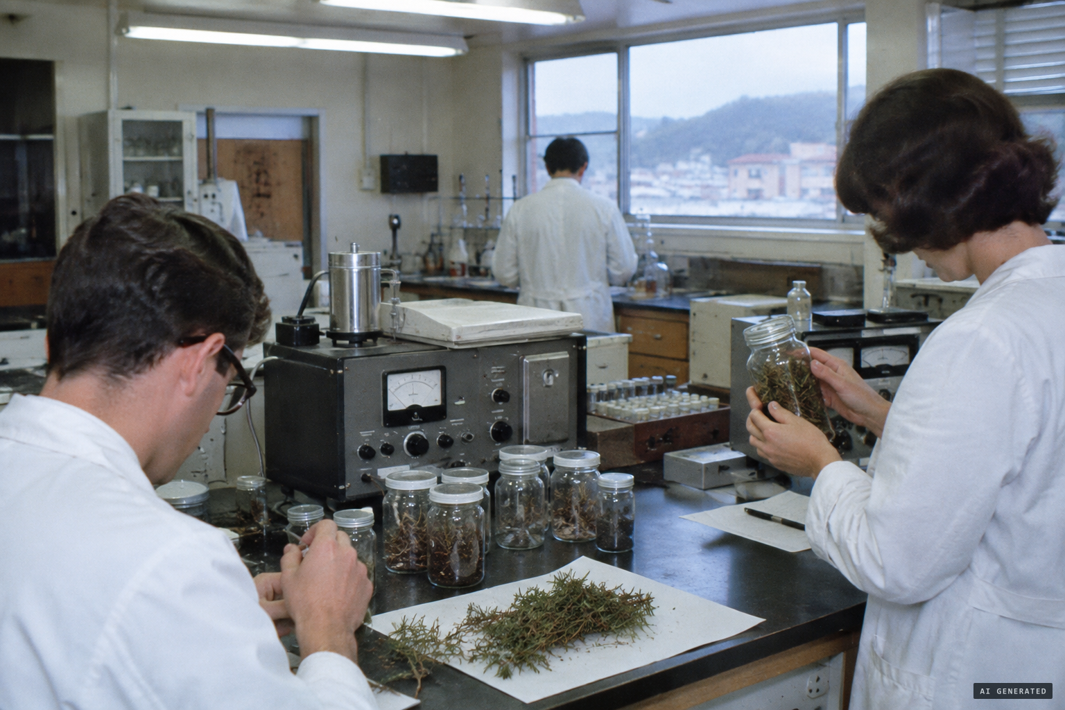 Scientists test samples for herbicide and radioactivity