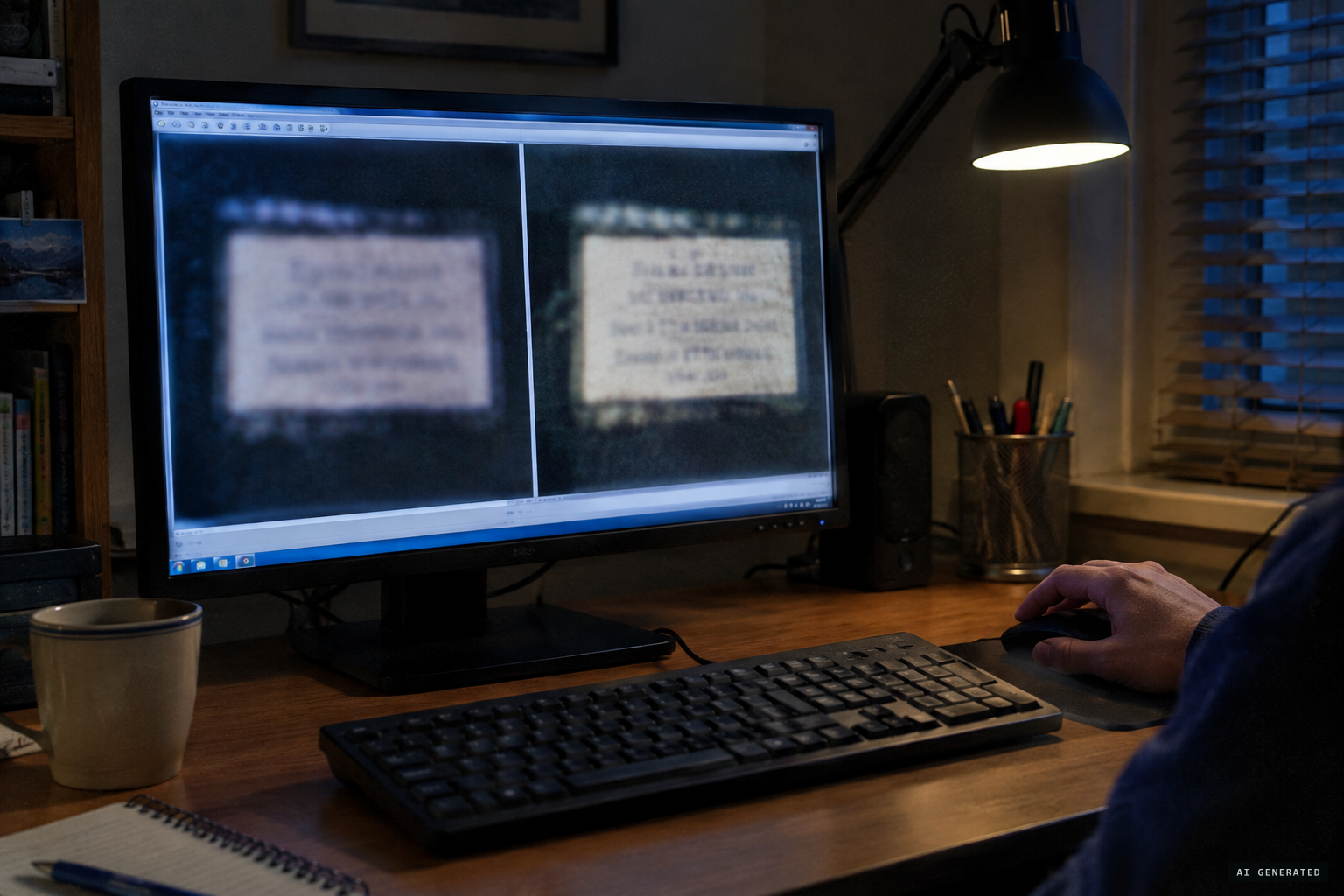 Online researchers run the placard through deblurring software