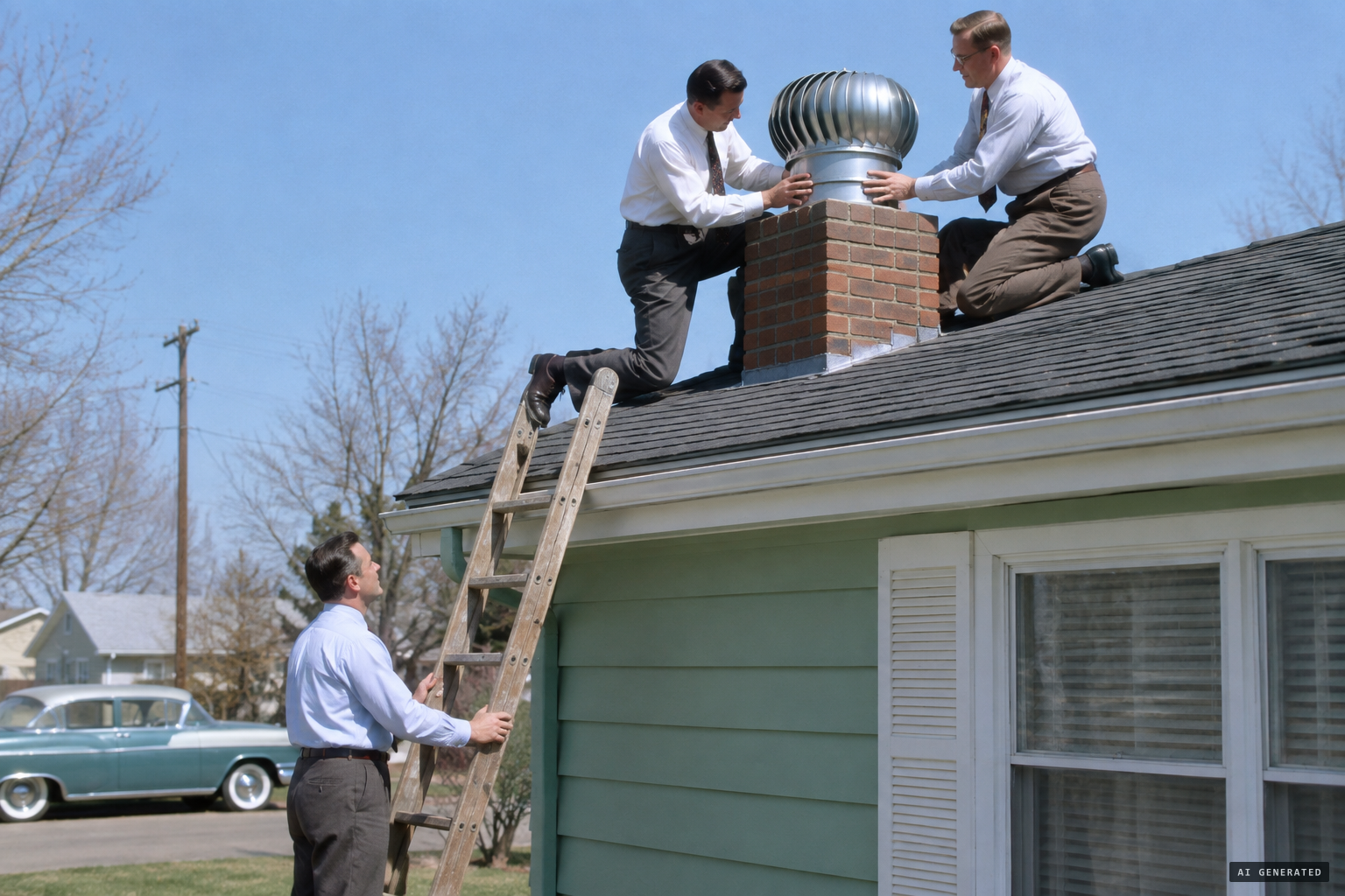 The Duke researchers fit a turbine cap to the chimney