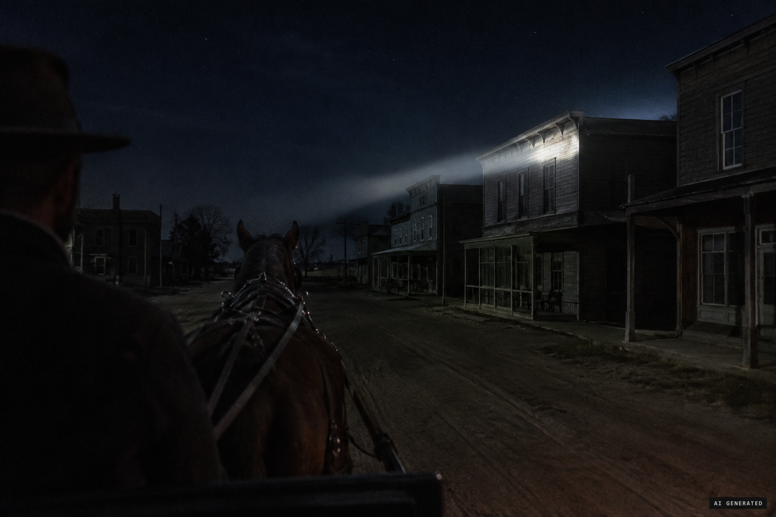U.G. Griffith sees a light like a spotlight moving over the rooftops