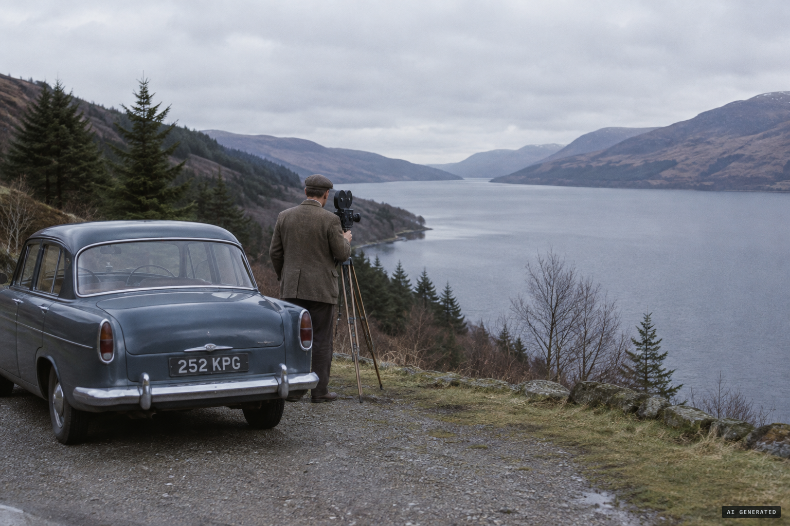 Tim Dinsdale begins his solitary six-day watch at Loch Ness, April 1960