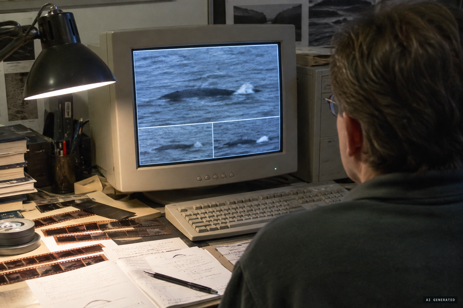 Stacked frames reveal a pale blob where a helmsman would sit