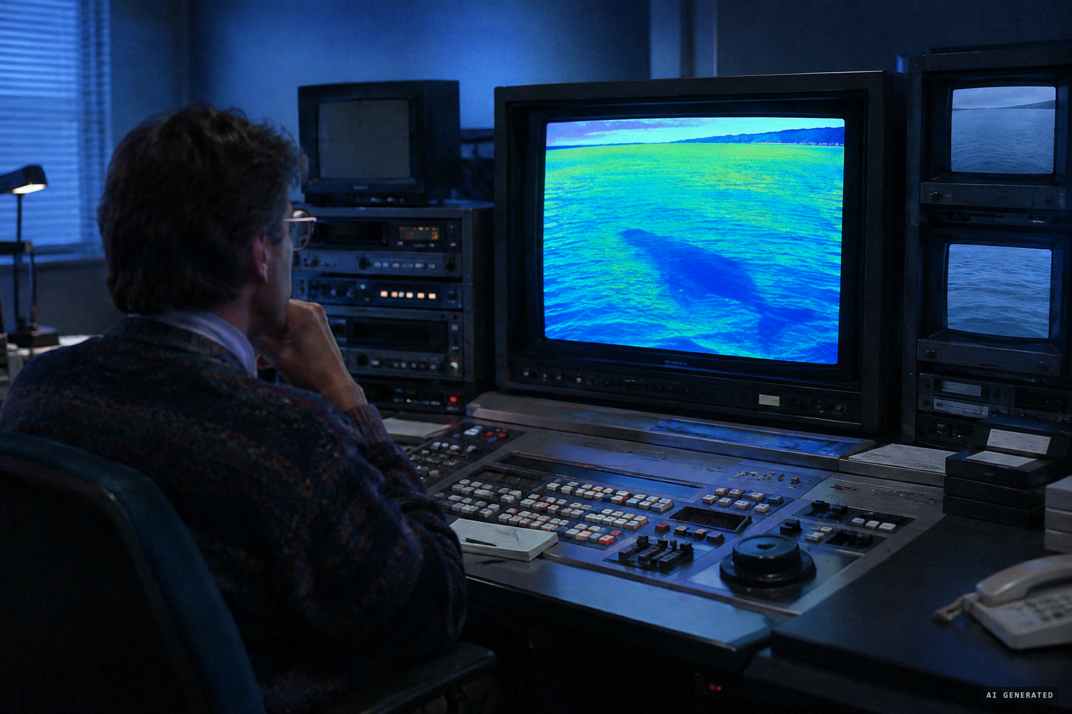 A 1993 enhancement claims to show a large body beneath the surface