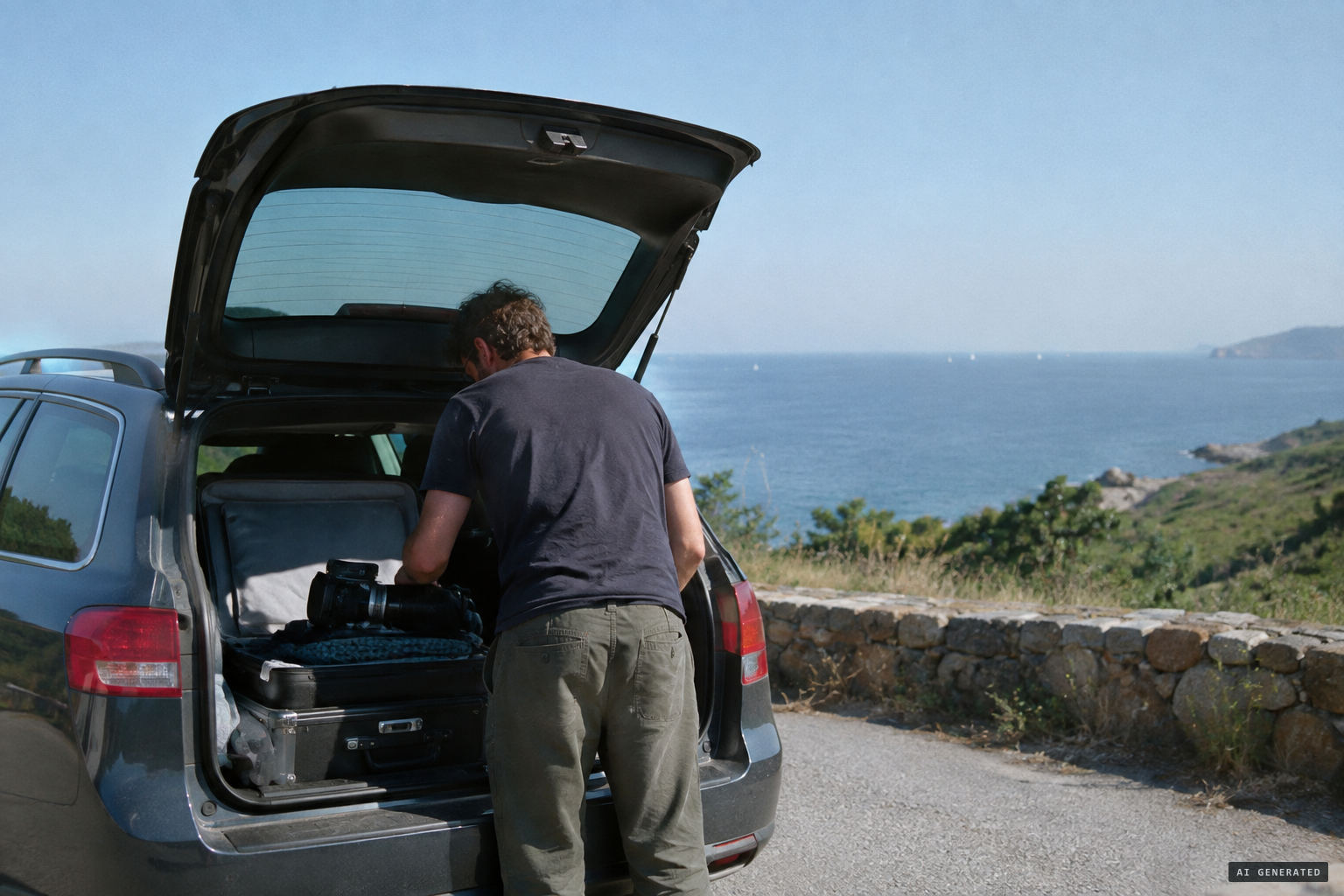 The camera and film were packed in separate suitcases