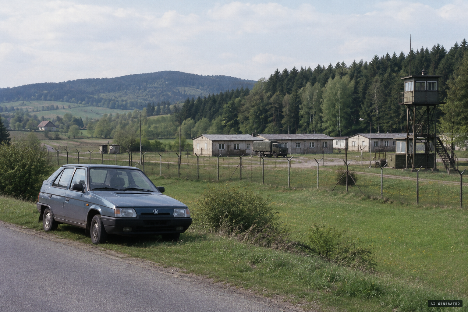 The military area near Tři Sekery, close to the Bavarian border, spring 1992