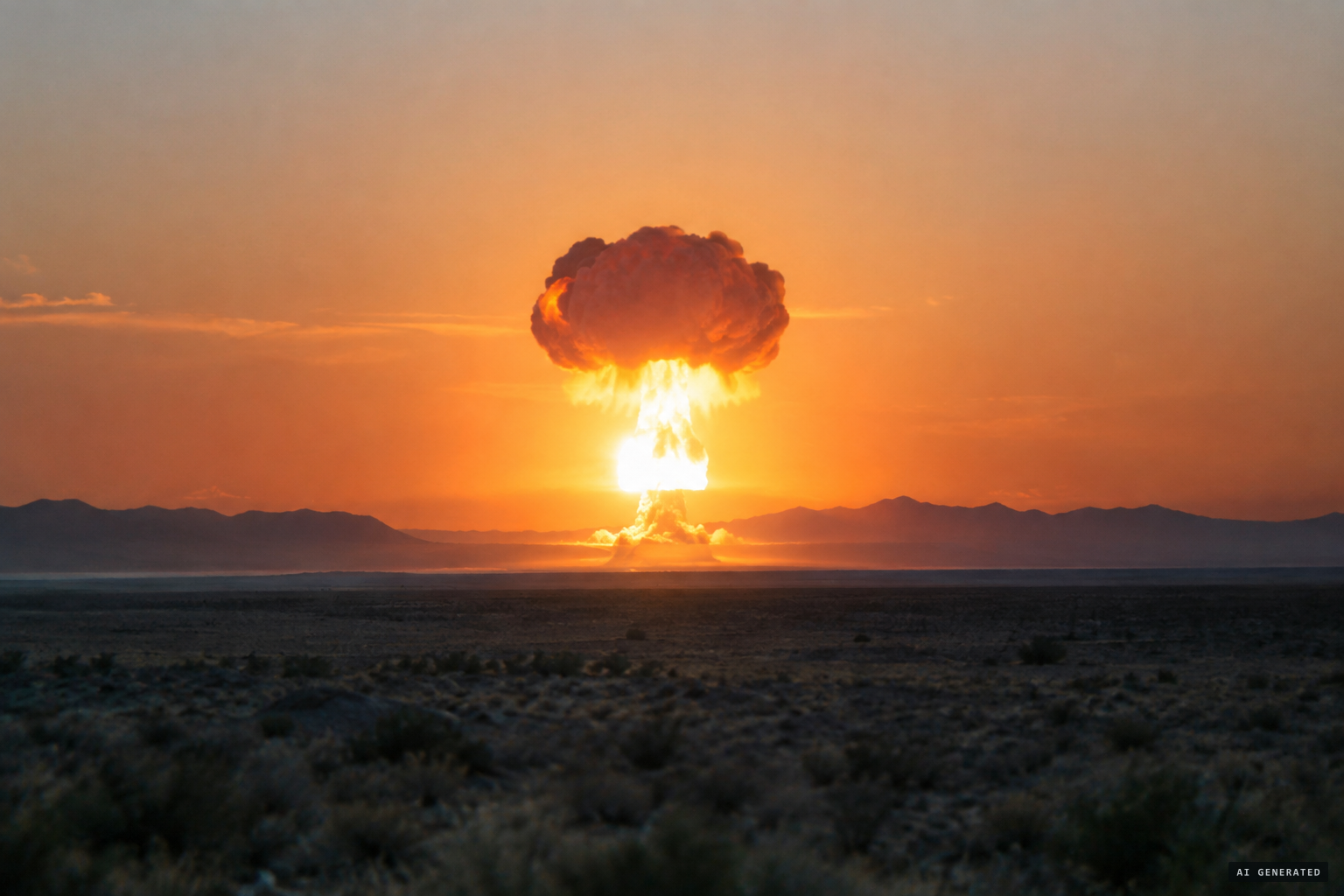 The first atomic bomb test at Trinity Site, July 16, 1945