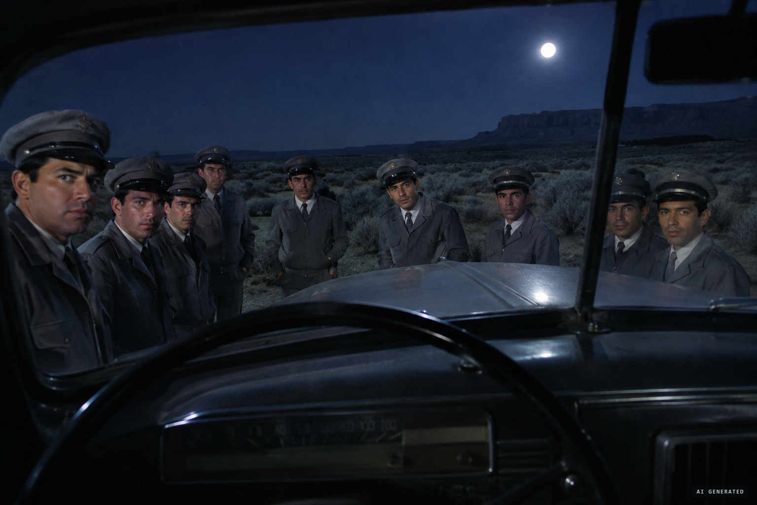 Bethurum wakes to find small uniformed men surrounding his truck
