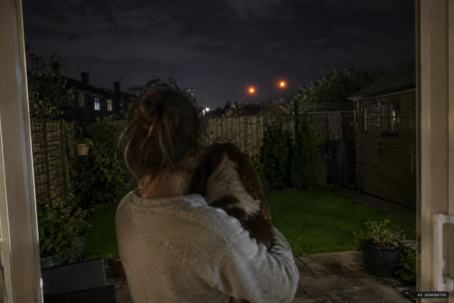 A Coventry woman sees two orange balls hovering over her garden