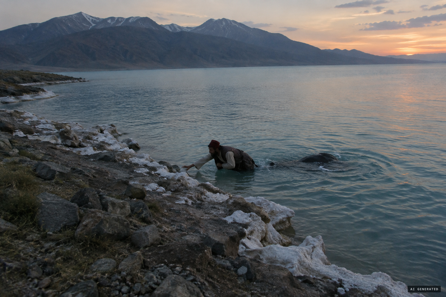 The 1889 Saadet report: a creature drags a man into Lake Van