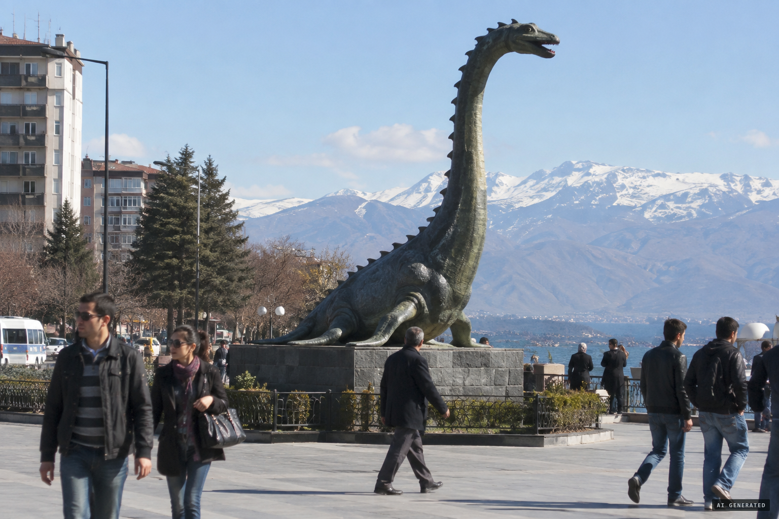The 4-metre Lake Van Monster statue in Van city