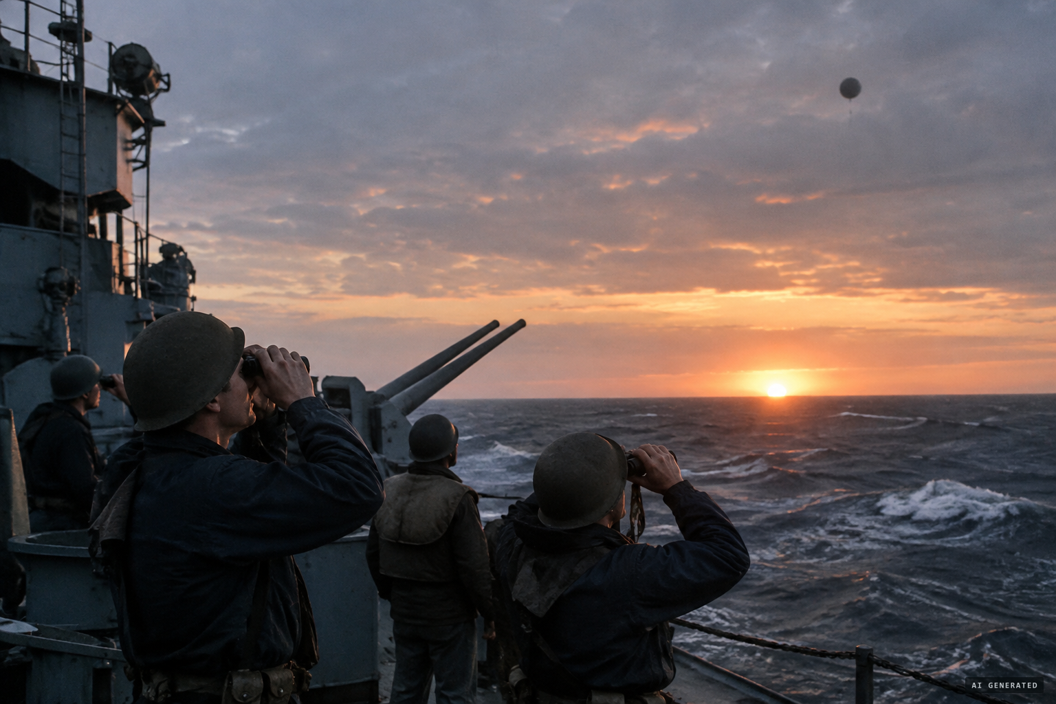 At first the gun crew took the object for a target-practice balloon