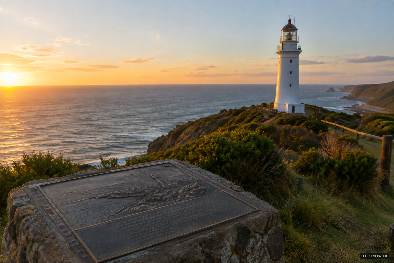 The memorial plaque at the Cape Otway lighthouse