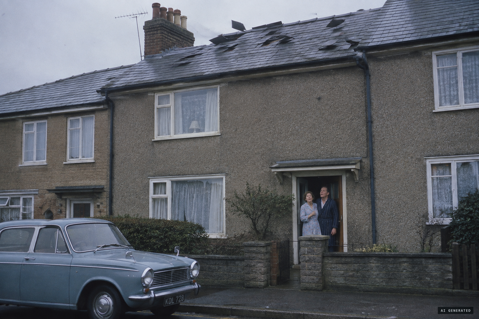The Rumps hear a clatter as if their roof tiles were torn off
