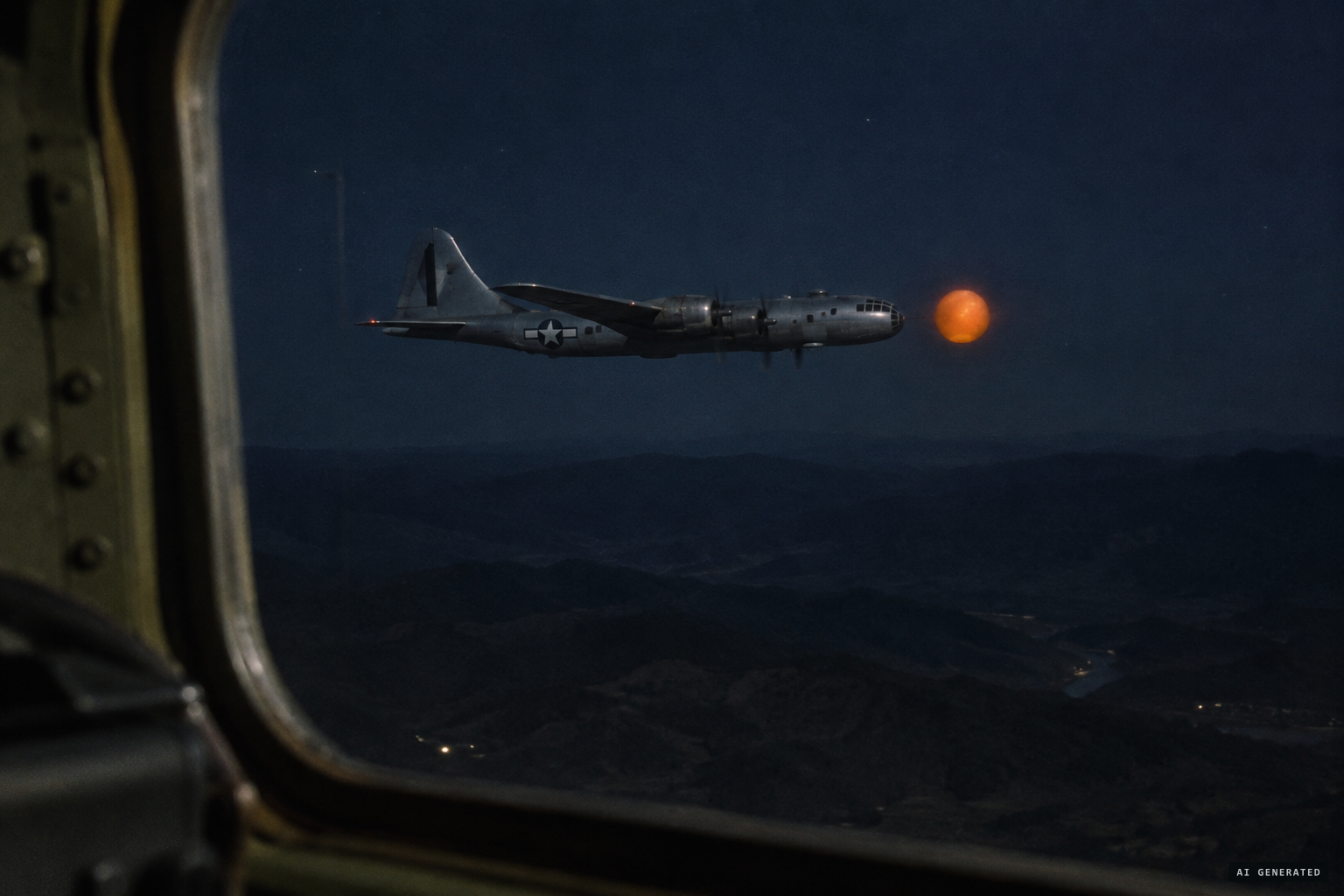 Near Sunchon, a second B-29 meets a similar globe
