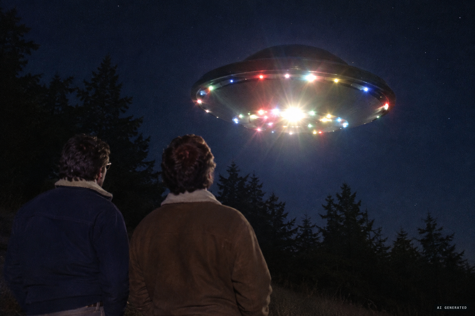 Gordon and Roger Hall see a huge dome-shaped craft with a strobe